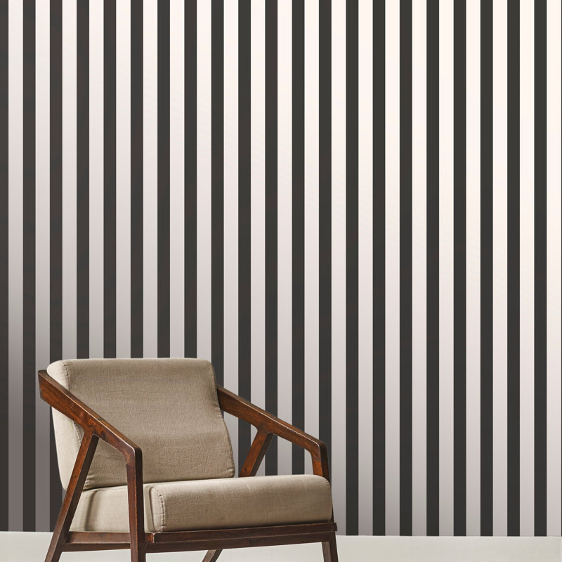 Style Sisters Classic Thin Stripe Design 10.06m x 53cm Matte Wallpaper Roll, Black/White