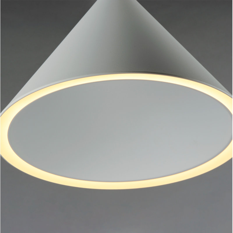 Luminaire suspendu simple à DEL 1 lumière à intensité réglable Johnston Johnston , H 7,25 po x l 9,5 po x P 9,5 po, Blanc mat