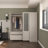 Modern Corner Wardrobe With Glass Doors, Ample Storage, And Gold Hardware - Three-Pack Shipping