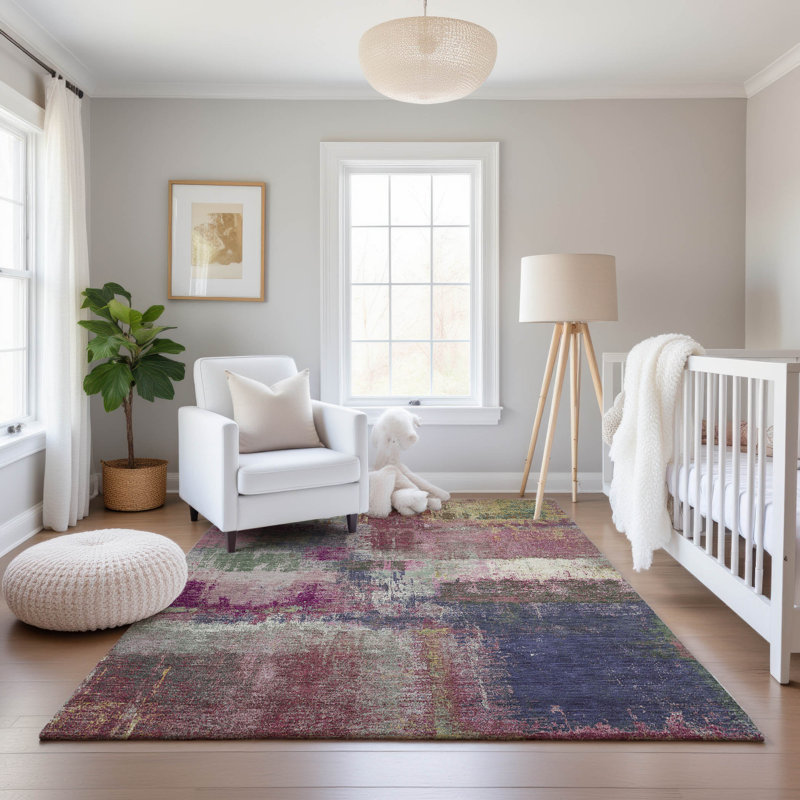 Premium Machine Washable Kumbhar AMF1354 Modern Rug, Rectangle 2'6" x 3'10"