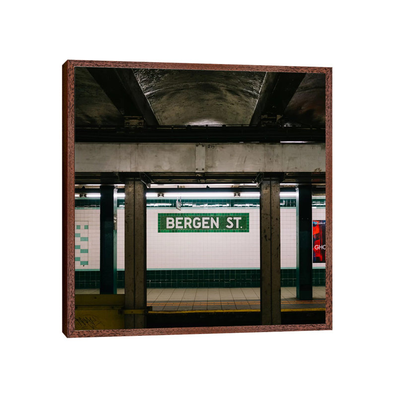 Brooklyn Subway III by Bethany Young - Print on Canvas, Classic Brown Wood Framed, 66.04cm H x 66.04cm W x 3.81cm D