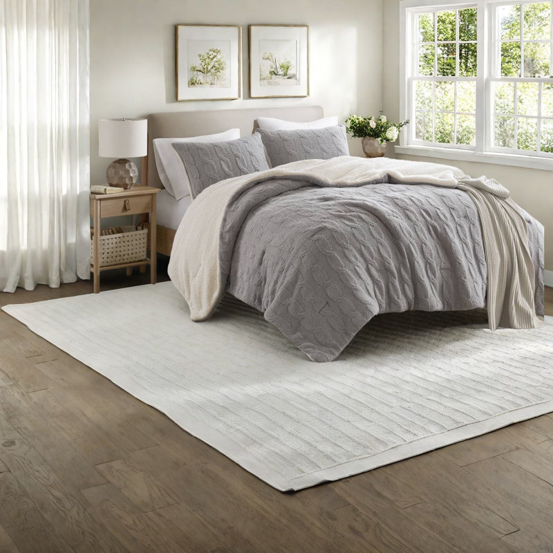 Ensembles de literie en chenille gris confortable pour un confort moderne
