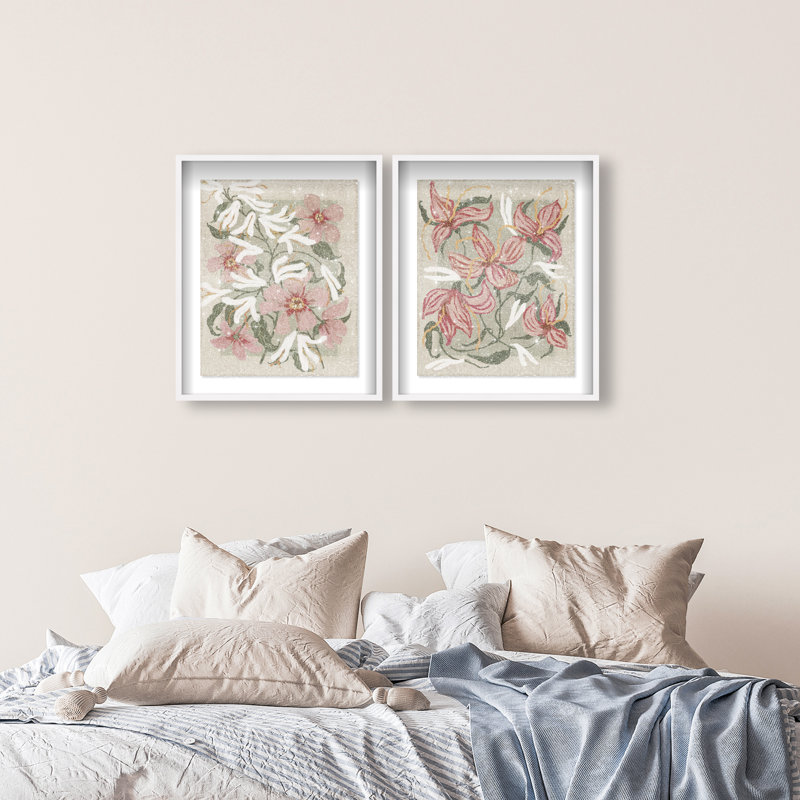 Lilies Flower Set Set by Oliver Gal, 31.5" H x 25.5" W, White Shadowbox