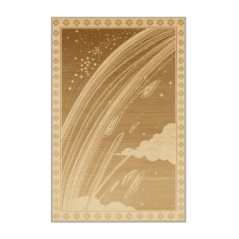 Tapis oriental doux et moelleux classique brun Kline, 6 X 9