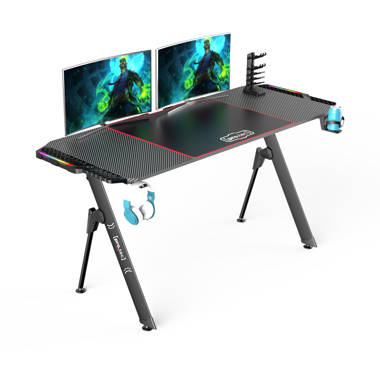 Eureka Ergonomic R1-S Gaming Computer Desk with RGB LED Lights and