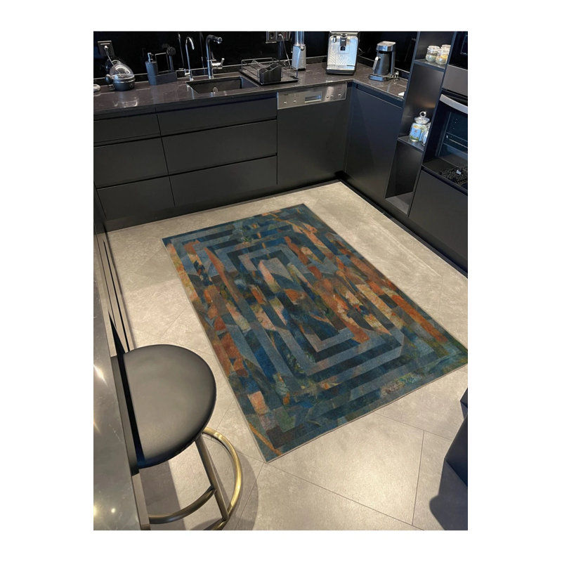 Base tissée à motif et étui lavable, Rectangle 2 pi 4 po x 4 pi