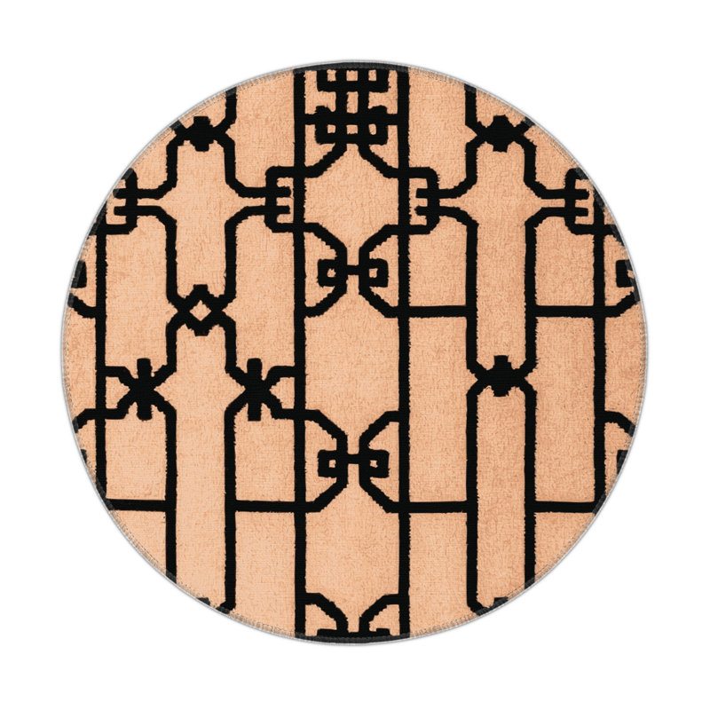 Tapis brun intérieur et extérieur Trellis, Rond 5 pi