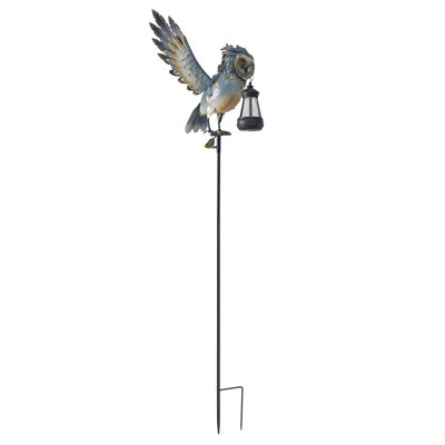 Piquet de jardin en métal avec une lanterne solaire