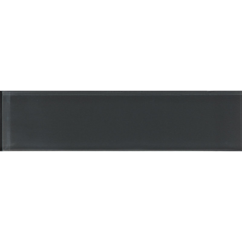 3" X 12" Glass Brick Look Subway Wall Tile, Dark Gray