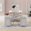 Selena Double Pedestal Desk (Not Include Stools)