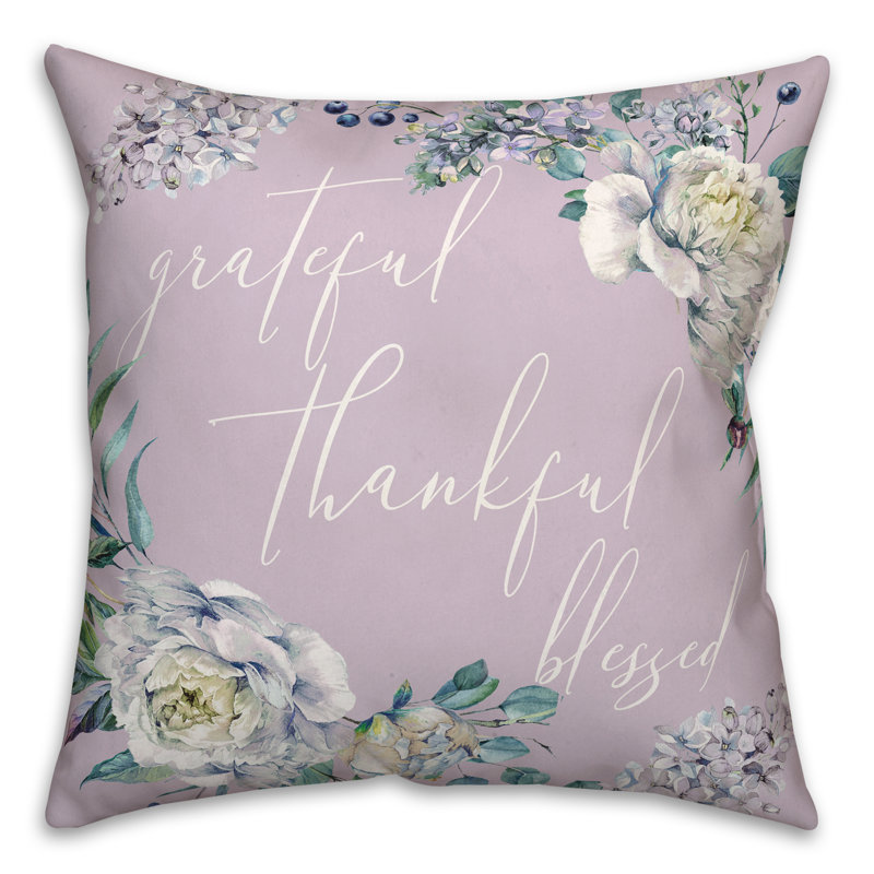 Housse et insert de coussin carré lilas Grateful, H 18 po x l 18 po