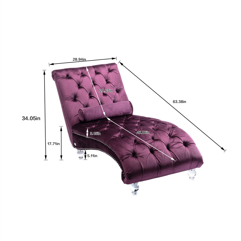 Chaise longue rembourrée Alexica, Mauve