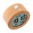 Round Wooden Digital Alarm Clock with Snooze, Nightlight, LCD Display
