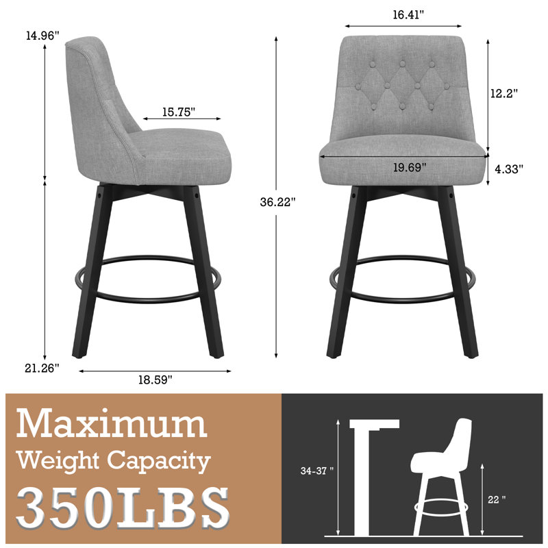Tabourets de bar - gris foncé
