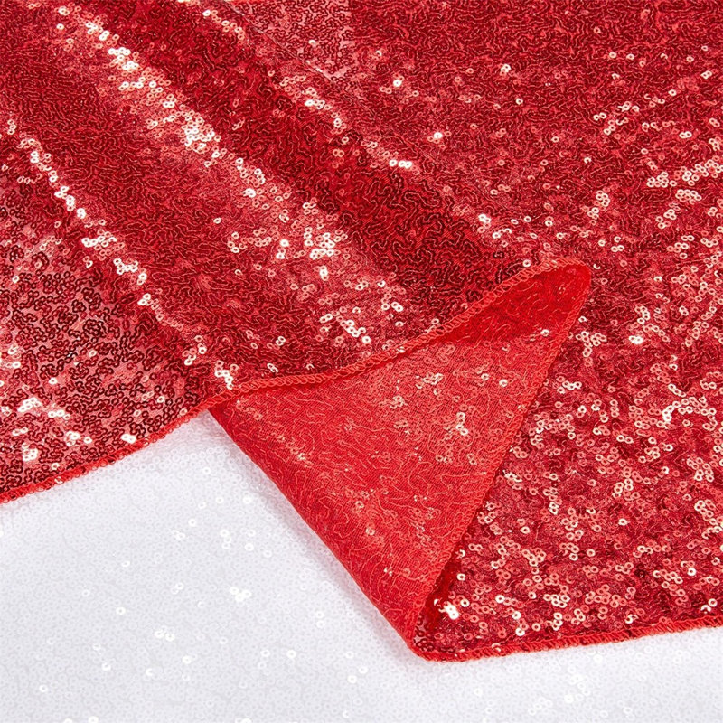 Chemin de table Sequin - rouge - paquet de 4, paillettes scintillantes, pour mariage, fête, anniversaire, banquet, fête de naissance et décoration extérieure