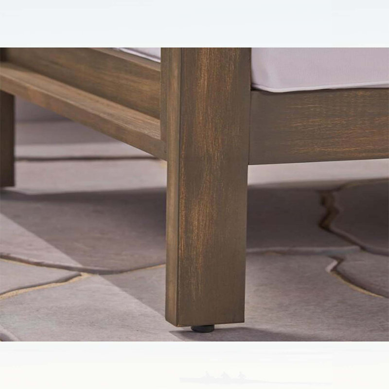 Canapé modulaire pour l'extérieur, pour la décoration de patio, White Fabric, Light Grey