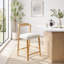 Ensemble de 2 tabourets de comptoir ergonomiques modernes avec structure en bois d'hévéa-1656392391