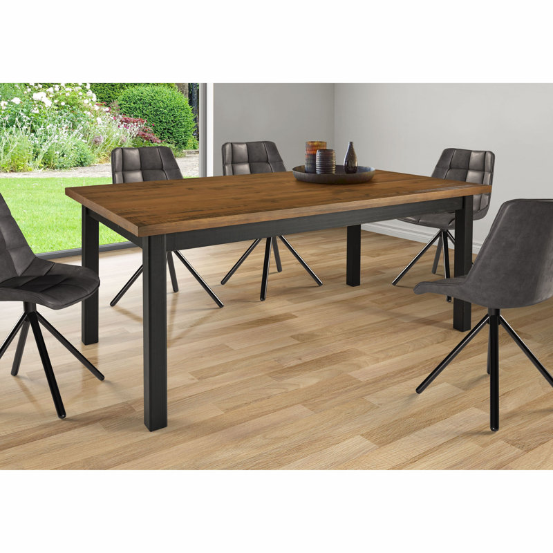 Rustic Black and Barnwood Reclaimed Pine Dining Table 63"
