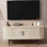 Meuble télé, console télé moderne avec compartiment de rangement et porte coulissante pour salon, chambre à coucher, bureau