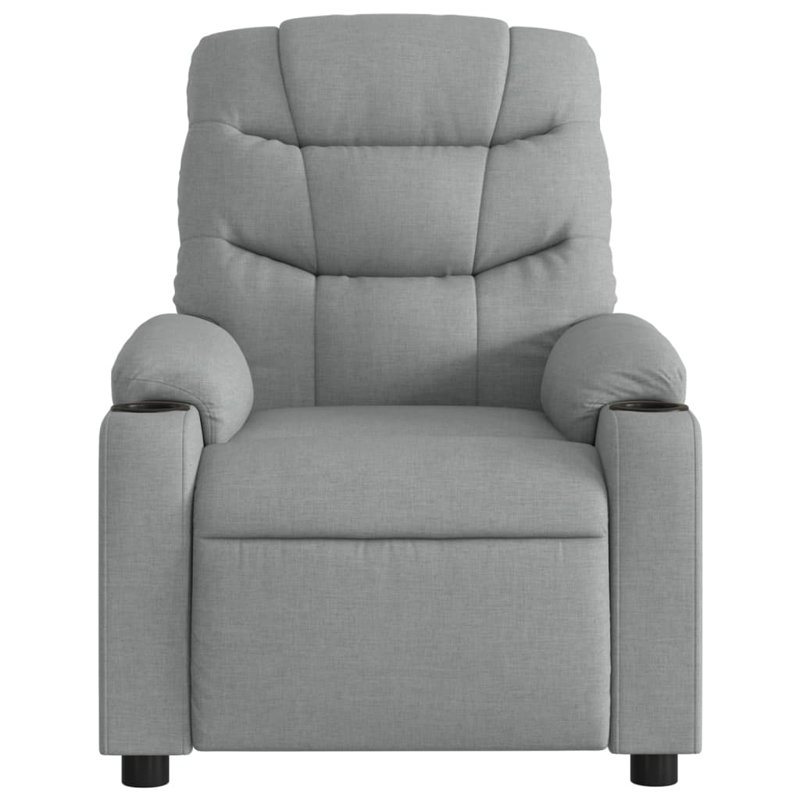Upholstered Massage Chair, Light Gray Polyester