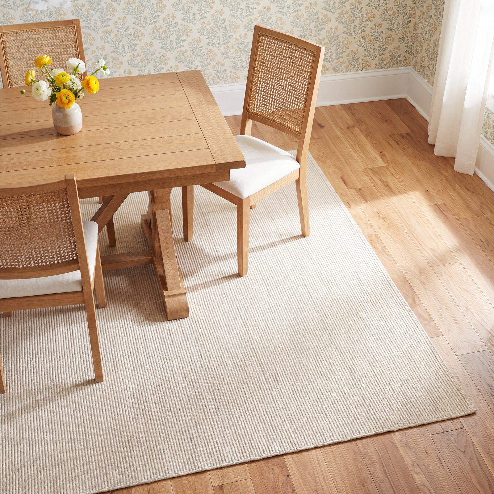 Cream Hand-Woven Rug, Rectangle 8' x 10'