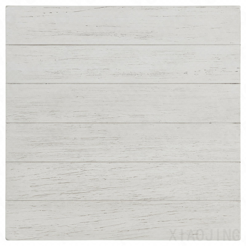 Distressed White Wood End Table With Shelf