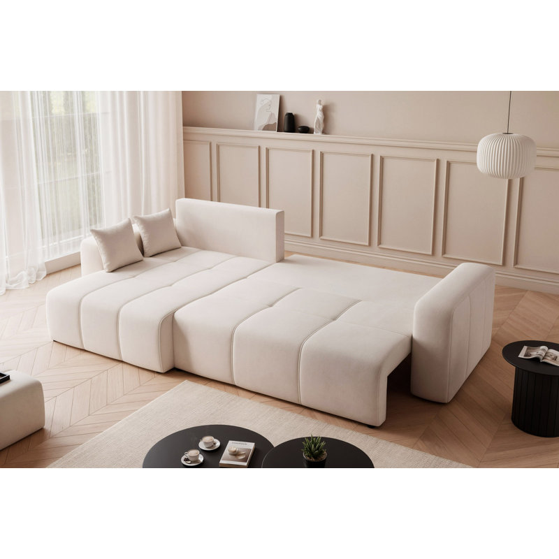 4 Seater Sofa Bed, Cream