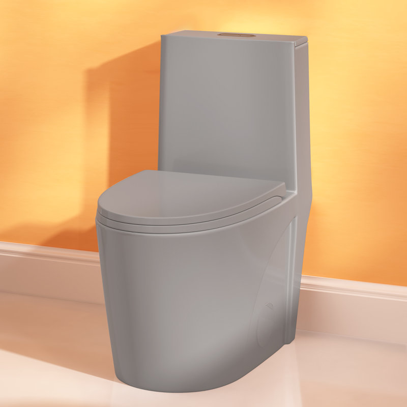 Compact One Piece Toilet 12" Rough-in, Elongated Toilet with Comfort Chair Seat ADA Height 17.1", Dual Flush 1.1/1.6 GPF & MAP 1000g, Space Saver Design(Seat Included)