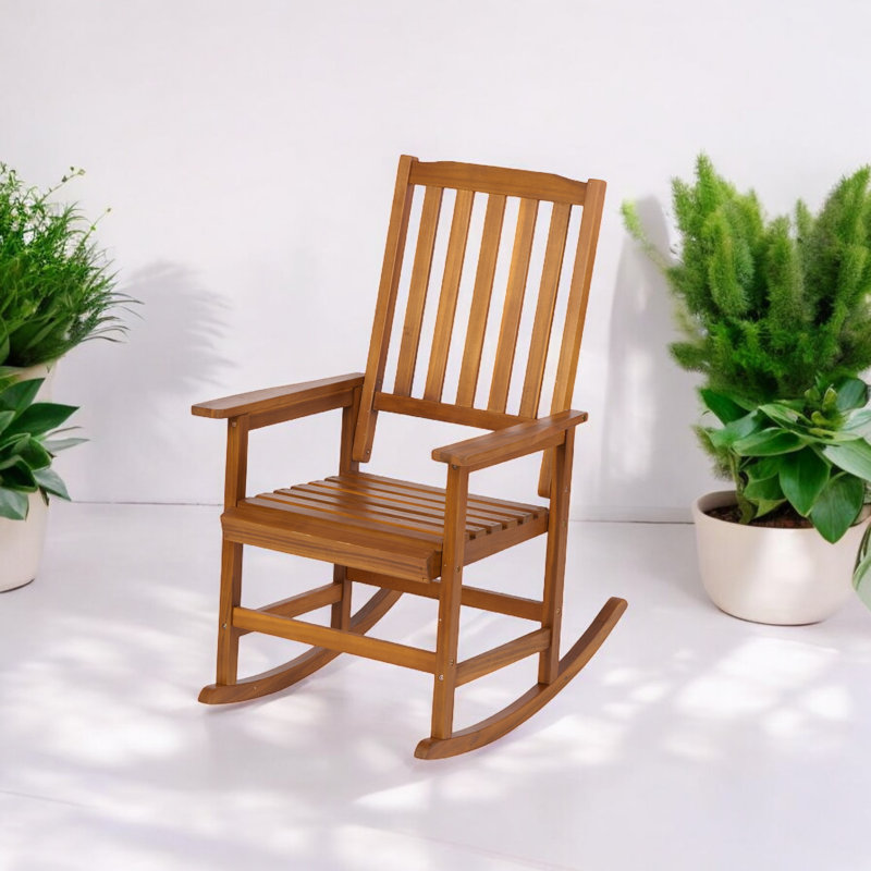 Chaise berçante d'extérieur Yamikani, Marron clair