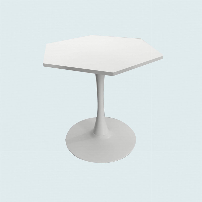 Table basse hexagonale moderne 31,50 "avec plateau en panneau de fibres à densité moyenne, base en métal