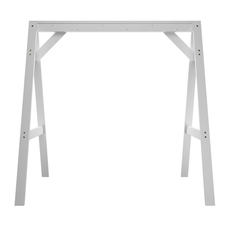 Balancelle rustique robuste à structure en A, Teinture blanche demi-solide, L 84 po