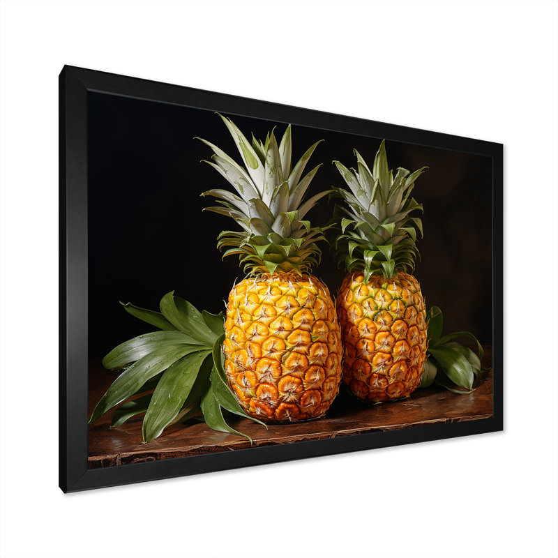 Pinapple Golden Harvest Delights, Cadre photo noir simple, H 16 po x l 32 po x P 1 po