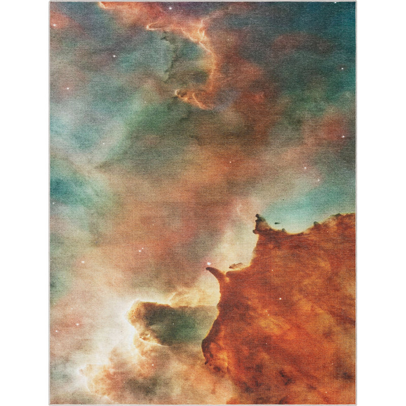 Carina Multi Abstract Synthetic Flat Woven Kids Rug 5' x 7'