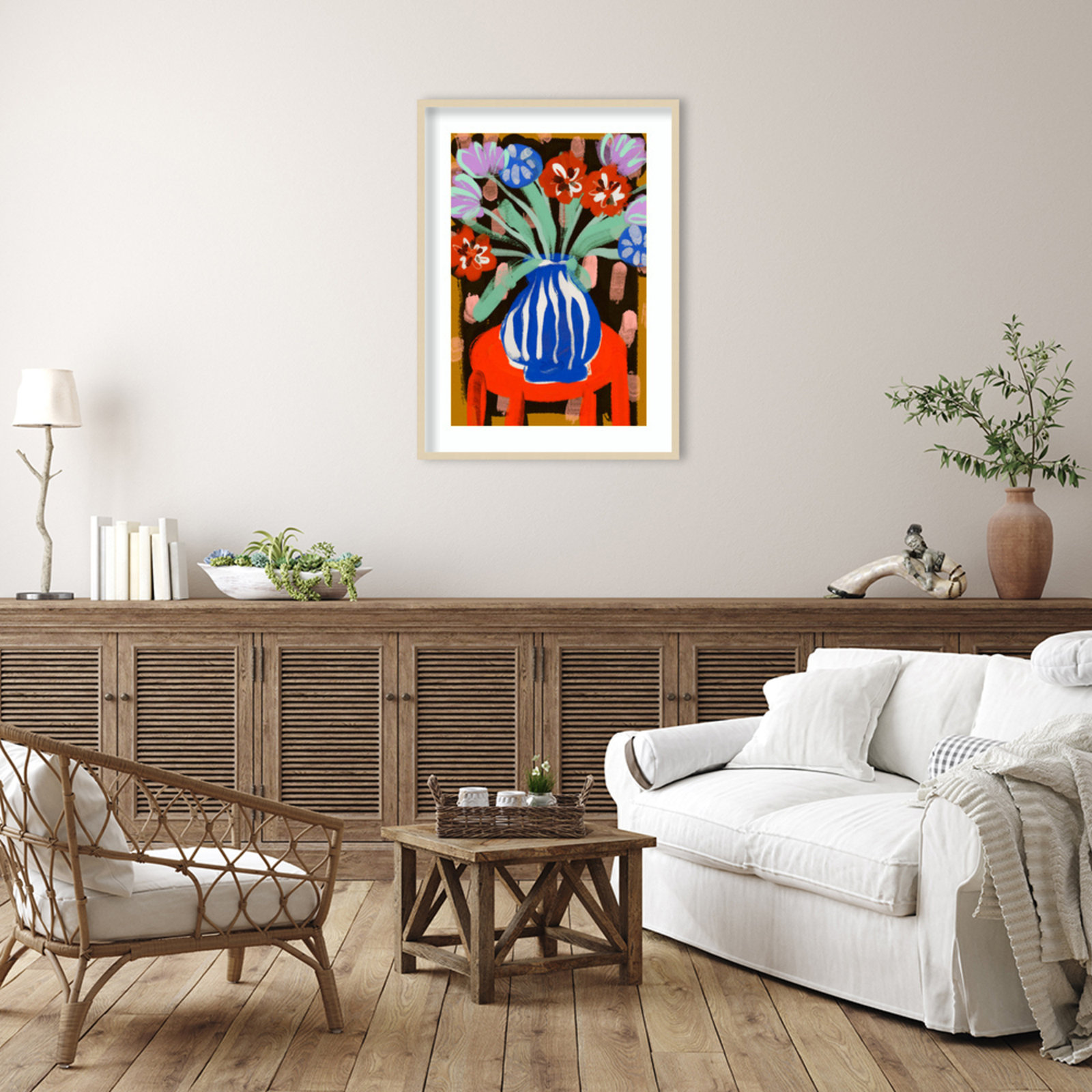 Ocilla "Floral Still Life No. 2" Print, Brown, 41" H x 30" W