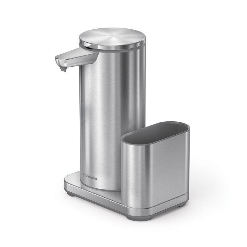 14 oz. liquid sensor pump with caddy, high-grade brushed stainless steel, Silver