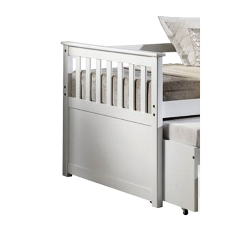 Lit de jour simple en pin massif, couleur blanche, capacité de poids de 660 lb