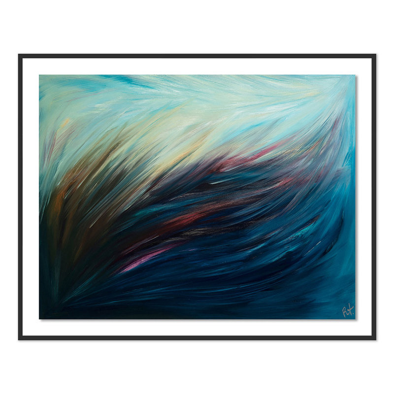 Rhythmic Waves Print by Rachel Guest, Black, 48" H x 60" W x 2.5" D