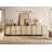 Maisonet Modern TV Stand For Tvs Up To 110", Wooden Entertainment Center TV Console With 8 Door Closed Storage And T-Shaped Wood Legs, Media Console Cabinet For Living Room, Bedroom, Oak-114222507