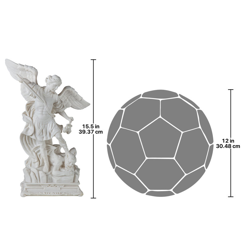 Figurine Saint-Michel l'Archange battant le diable, H 15,5 po x l 10 po x P 5 po