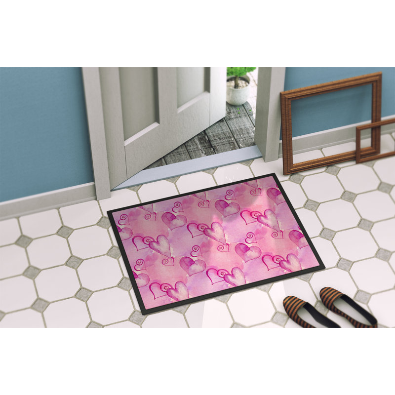 Tapis d'extérieur antidérapant Schofield, Rose, Rectangle 1 pi 6 po x 2 pi 3 po