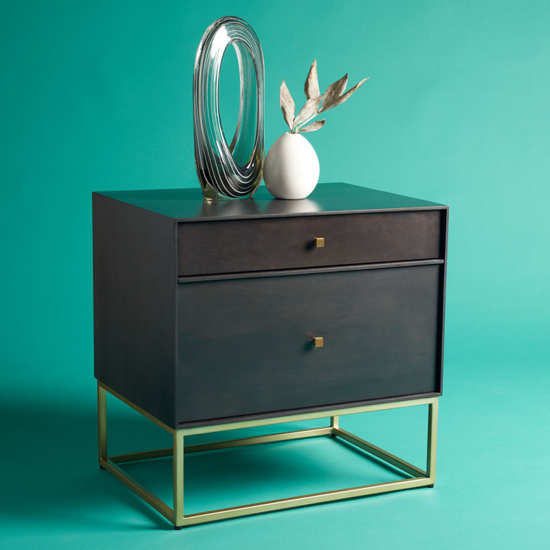 Monadnoc 24.2'' W Nightstand, Gold/Black