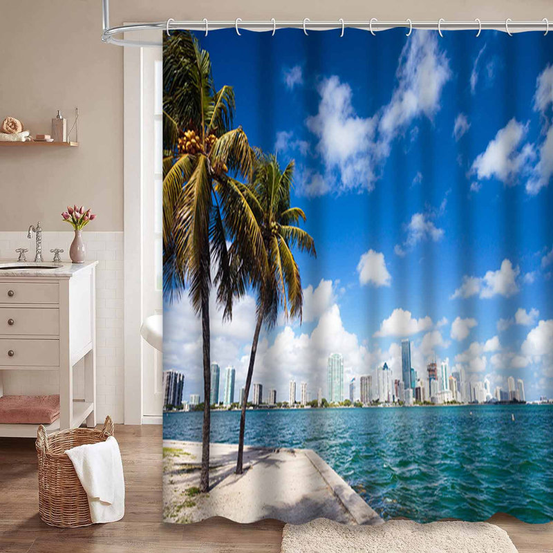 Centre-ville, palmier, Floride, États-Unis, plage, horizon, à, 12, crochets, L 72 po x l 72 po