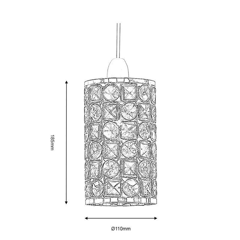 Emilee 1 - Light Cylinder Pendant, 19cm H x 11cm W