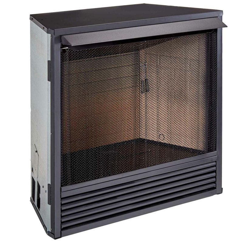 ProCom 36" Black Ventless Gas Firebox with Mantel