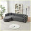 Canapé modulaire d'inspiration nuage 124,4 po Corduroy sans assemblage requis (gris)-133491288-133491291