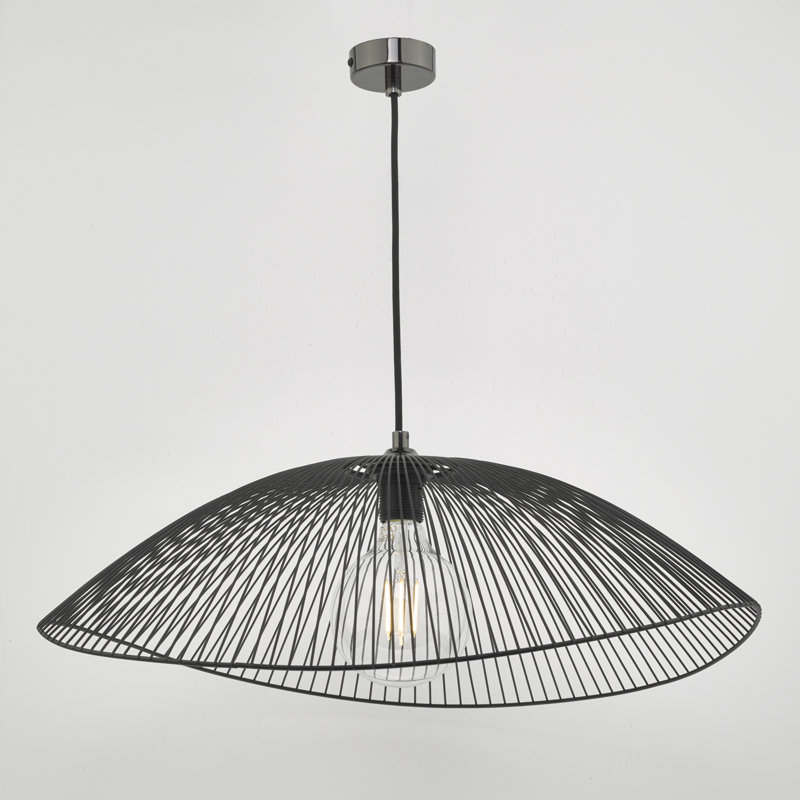 18cm H Metal Bowl Pendant Shade in Matt Black