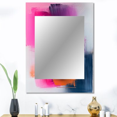 «Gold Ethereal Dream I - Line Art Large Mirror», miroir mural décoratif doré, impression sur métal