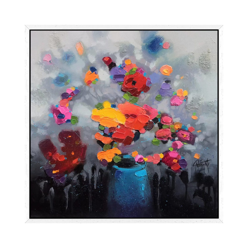 Bouquet I by Scott Naismith - Print on Canvas, White Framed, 93.98 cm H x 93.98 cm W