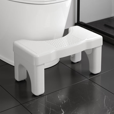 Toilet Squat Stool, Portable Poop Foot Stool, Non Slip Toilet Leg Stand(White)