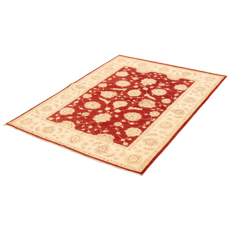 Tapis décoratif en laine noué à la main de conception unique 5 pi 5 po x 7 pi 9 po noué à la main New Age